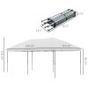 Outsunny 10x19 Heavy Duty Pop up Canopy with Easy Steels, Adjustable Height, Party Tent for Patio, Backyard, Garden, Off-White