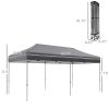 Outsunny 9.6' x 19.2' Easy Up Canopy Tent, Adjustable Height, Wheeled Carry Bag, Gray