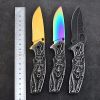 Wolf Handle Non-Slip Pocket Knife – Compact Folding EDC Knife with Carabiner Clip, Cool Box Cutter, Perfect Gift for Men