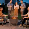 Outsunny 2-in-1 Smokeless Fire Pit BBQ Grill Portable Camping Bonfire Stove with Poker, Steel, Bronze