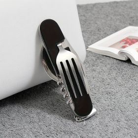 "Ultimate Survival Spork – Multi-Tool with Can Opener & Corkscrew" (Color: Black)